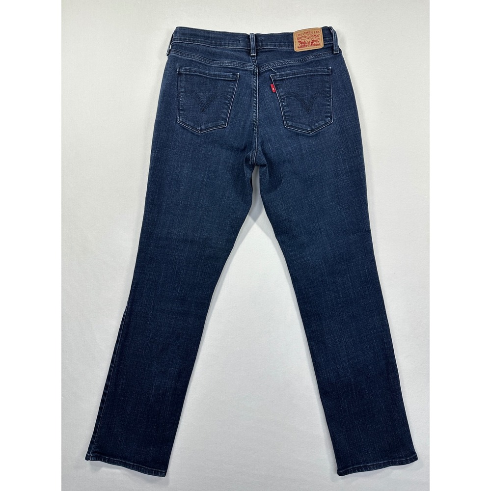 Levi's 505 Straight Leg Denim Jeans Womens Sz 27x29 Dark Wash Classic Mid Rise - Picture 2 of 10